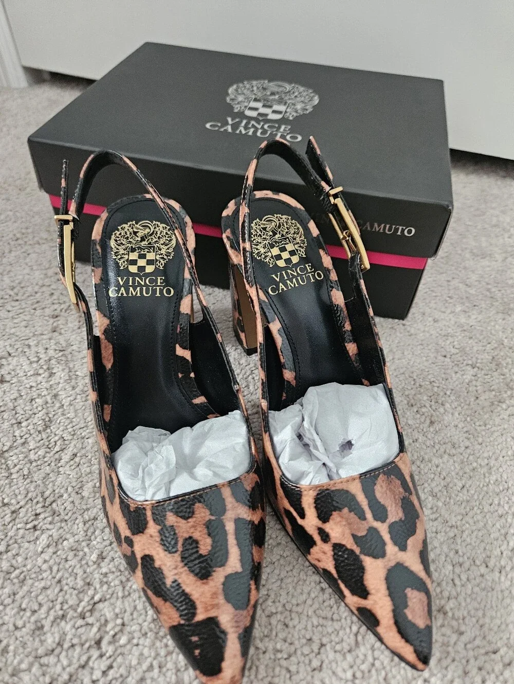 Vince Camuto New In Box Amaryn Slingback Pump Leopard Size 6.5